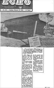 Couta boat article from the Echo 19/02/1985
