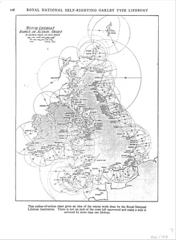Life boat Radius of Action Chart of the UK, from Uffa Fox's book.