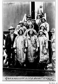 Queenscliffe Lifeboat Crew, Original 1934 black & white photograph, reproduced off the original.