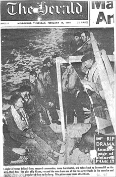 Newspaper article re Army Commandos rescue 18 Feb 1960