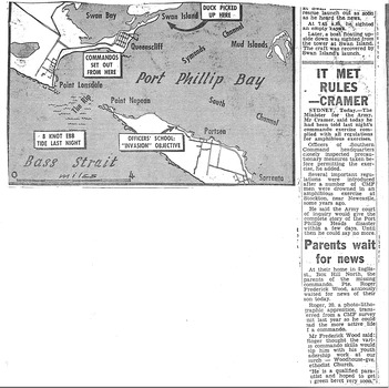 Newspaper article re Army Commandos rescue c Feb 1960