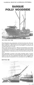 The Barque "Polly Woodside", National Trust's pamphlet, front.
