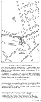 The Barque "Polly Woodside", National Trust's pamphlet, back.