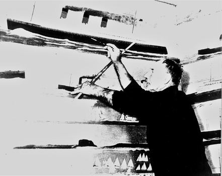 Ship painting by Henry A Zanoni inside the Fisherman's Shed Queenscliffe