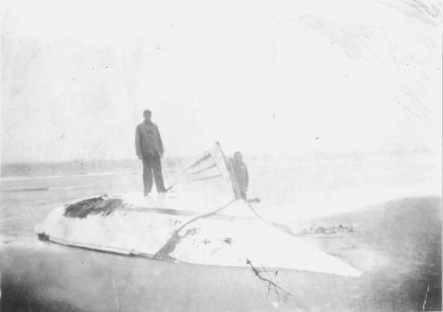 Black & white photo of the wreck MERLAN