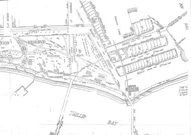 Upper RHS of L-shaped map of 1936 Queenscliffe's foreshore map