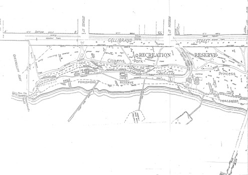 Upper LHS of L-shaped map of 1936 Queenscliffe's foreshore map