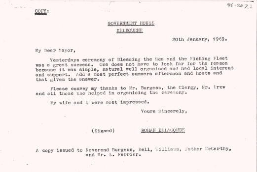 Thank you note from GG to Clergy et al.