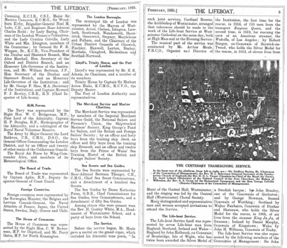 1925 Magazine pages re Lifeboat Service