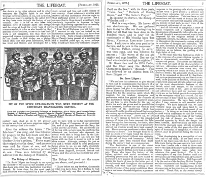 1925 Magazine pages re Lifeboat Service