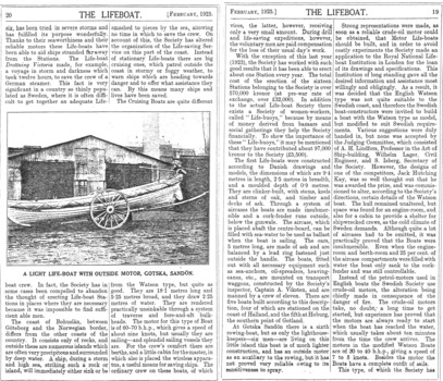1925 Magazine pages re Lifeboat Service