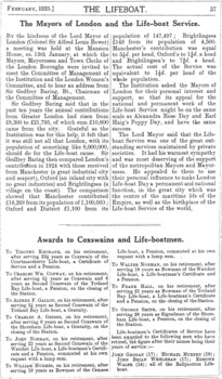 1925 Magazine pages re Lifeboat Service