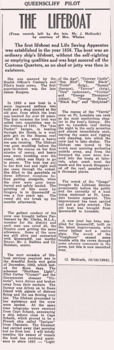 Newspaper reprint of an article by J McGrath from 10th Dec. 1892.