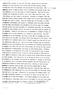 Typed essay by J McGrath about clippers trading around Australia's coast.