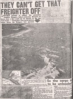 newspaper article re WANGARA wreck c1961