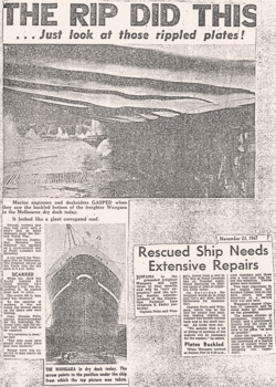 newspaper article re WANGARA wreck c1961