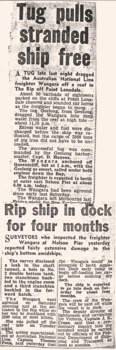 newspaper article re WANGARA wreck c1961