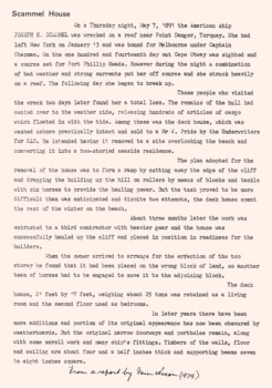 Report extract re Scammel wreck at Torquay 1891