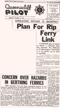 Bellarine to Mornington car ferry plans 1967