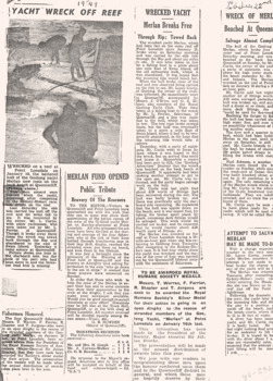 News articles re MERLAN breakup & rescuers