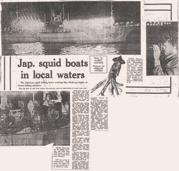 Clipping re Japanese squid boats in Bass Straight
