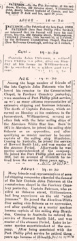 Capt Paterson, a Port Phillip Pilot, dies in 1930