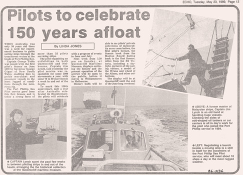 150 year celebration article re Pilots at Port Phillip by Linda Jones