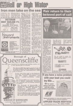 Newspaper insert re 150 yrs of Port Phillip Pilots 1839-1989
