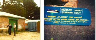 Two colour photos c1981 of early days of QMM construction