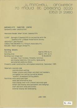 QMM basic build details statement by QMM's architect
