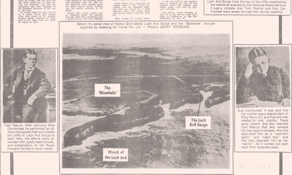28 Feb 1987 Geelong Advertiser article re Loch Ard tragedy