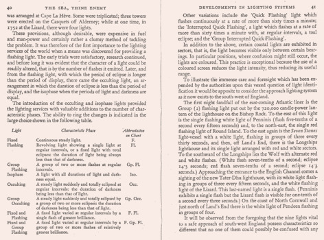 Photocopies of pages 40 & 41 from 1966 book "The Sea, Thine Enemy".