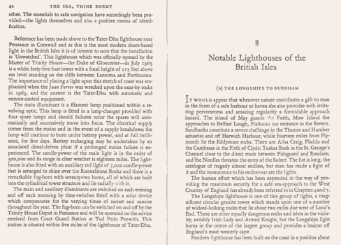 Photocopies of pages 42 & 43 from 1966 book "The Sea, Thine Enemy".