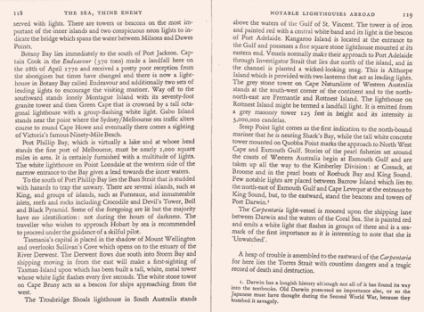 Photocopies of pages 118 & 119 from 1966 book "The Sea, Thine Enemy".
