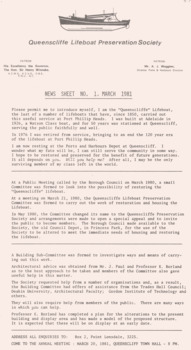 Original Lifeboat Society newsletter March 1981