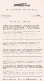 Original Lifeboat Society newsletter March 1981