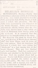 c1931 news article re opium found at Queenscliffe 