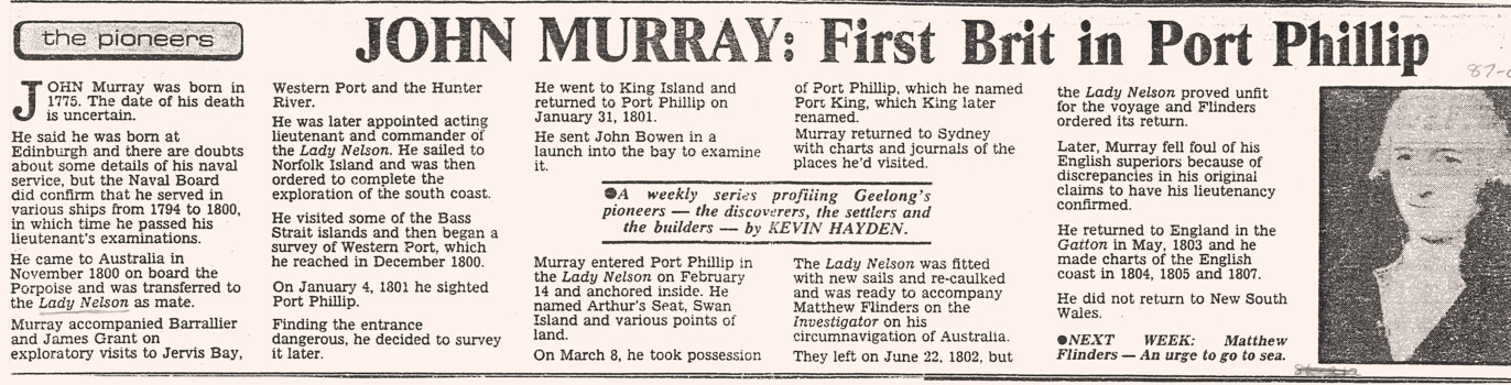Article re John Murray & his survey trips in Australia & England