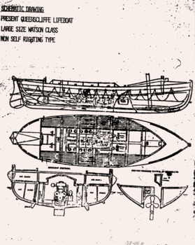 Watson Class lifeboat plan & sections x 2