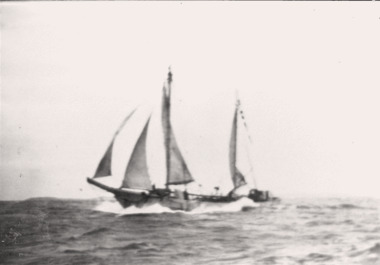 Photo of the DEFENDER under sail