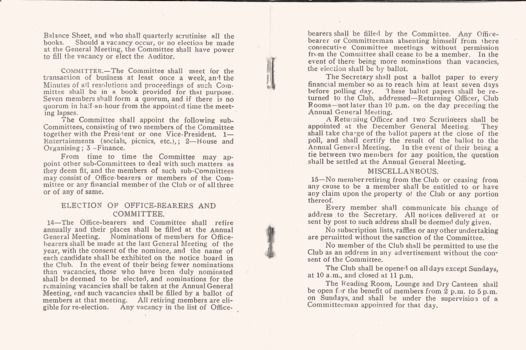 Returned Sailors' and Soldiers' Imperial League of Australia Rules booklet 1919.