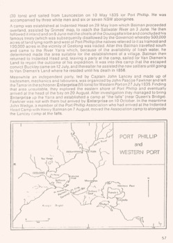 5 of 5 copied pages from T.  S. Stevens' history of Victorian settlement booklet.