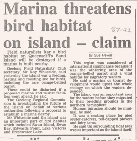 Sand Island threat to red bellied parrot etc