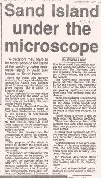 Sand Island's growth issues to Council & Crown Lands issues