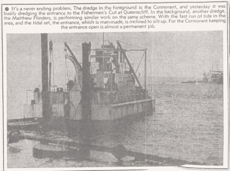 Dredging by Cormorant & Matthew Flinders at Queenscliffe c1973