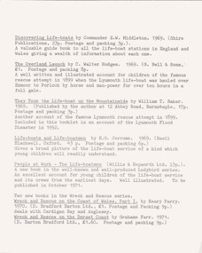 Royal National Lifeboat Institution pamphlets, 1 of 15 faces.