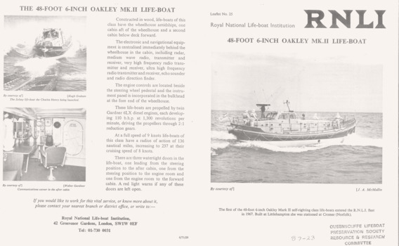 Royal National Lifeboat Institution pamphlets, 5 of 15 faces.