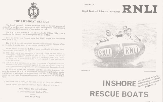 Royal National Lifeboat Institution pamphlets, 7 of 15 faces.