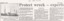 News article re protection of the wreck of the CASINO, c1987.