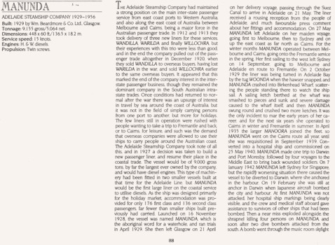 History & details of the TSMV MANUNDA.